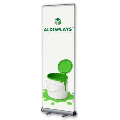 Bannerdisplay Roll-Up - SNAP Bannermaß: 600x2.100mm mit Klemmleiste oben & unten - inkl. Transport- - Roll-Up Snap 60 Bannerdisplay Roll-Up - SNAP Bannermaß: 600x2.100mm mit Klemmleiste oben & unten - inkl. Transport- - Roll-Up Snap 60