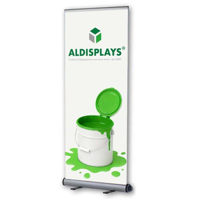 Bannerdisplay Roll-Up - SNAP Bannermaß: 800x2.100mm mit Klemmleiste oben & unten - inkl. Transport- - Roll-Up Snap 80 Bannerdisplay Roll-Up - SNAP Bannermaß: 800x2.100mm mit Klemmleiste oben & unten - inkl. Transport- - Roll-Up Snap 80