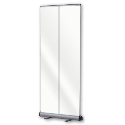 Bannerdisplay Roll-Up Snap inkl. transparentem Banner im Format 800 x 2.150mm mit Klemmleiste oben und unten - Roll-Up-Snap-klar 80er Bannerdisplay Roll-Up Snap inkl. transparentem Banner im Format 800 x 2.150mm mit Klemmleiste oben und unten - Roll-Up-Snap-klar 80er