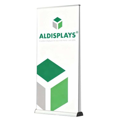 Bannerdisplay RollUp - BASIC 100 Double Sichtformat: 1.000 x 2.000 mm bestehend aus System,  Aluminiumstange, - Roll Up Basic Double Breite 100