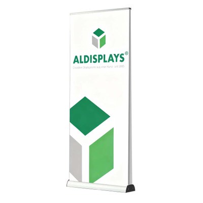 Bannerdisplay RollUp - BASIC 85 Double Sichtformat: 850 x 2.000mm bestehend aus System, Aluminiumstange, - Roll Up Basic Double Breite 80