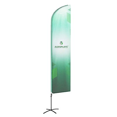 BeachFlag "Wing-Form" Gr. XXL beidseitig Bst. aus Alu-Mast-System und Transportbeutel 4/4c Digitaldruck blickdichtes PES (B1) - Beachflag Wing-Form XXL