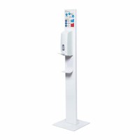 Desinfektionsspender-Display DESIGN mit Armhebel-Spender Grundgestell pulverbeschichtet nach RAL WEISS - Desinfektionsspender DESIGN Desinfektionsspender-Display DESIGN mit Armhebel-Spender Grundgestell pulverbeschichtet nach RAL WEISS - Desinfektionsspender DESIGN