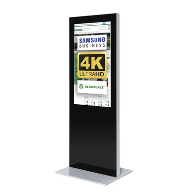 Digital Signage Digitale Info-Stele SLIM für den Inneneinsatz - Größe: 50 Zoll - 4K UHD Farbe: Silber + Schwarz - Digitale Infostele SLIM 50 Zoll swz-silber.webp