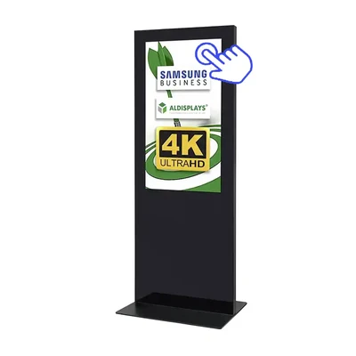 Digital Signage Digitale Info-Stele SLIM Touch für den Inneneinsatz - Größe: 50 Zoll - 4K UHD Farbe: komplett schwarz - Digitale Infostele 50 Zoll schwarz_touch.webp