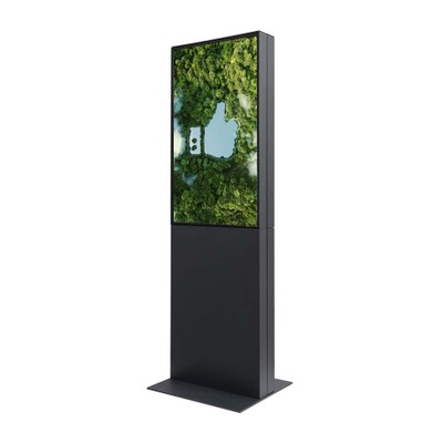 Digital Signage Digitale Infostele TrendLine doppelseitig für den Inneneinsatz - Größe: 43 Zoll - 4K UHD Ausführung: schwarz - doppelseitig - Digital Infostele doppelseitig Front 43Zoll swz