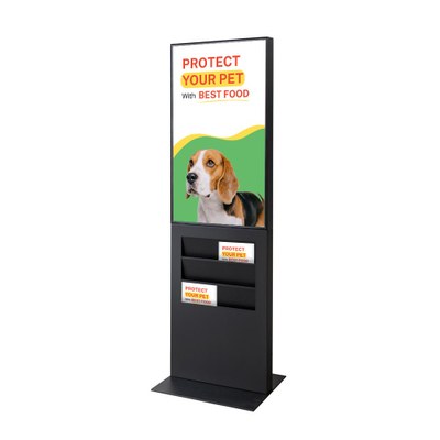 Digital Signage Digitale Infostele TrendLine RACK für den Inneneinsatz - Größe: 43 Zoll - 4K UHD Ausführung: schwarz - einseitig - Digitale Infostele TRENDLINE RACK swz front