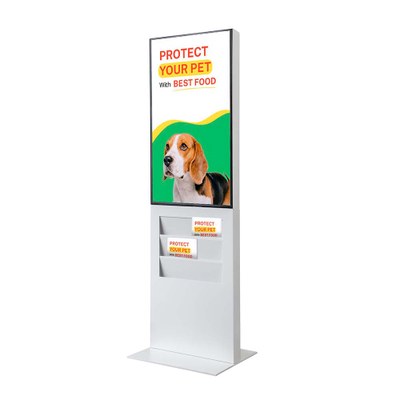 Digital Signage Digitale Infostele TrendLine RACK für den Inneneinsatz - Größe: 43 Zoll - 4K UHD Ausführung: weiss - einseitig - Digitale Infostele TRENDLINE RACK Ws