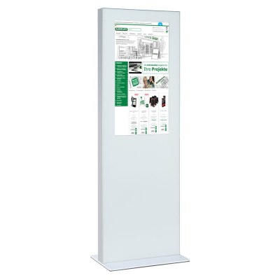 Digitale Info-Stele doppelseitig für den Inneneinsatz - Größe: 32 Zoll Farbe: weiss - Digitale Infostele einseitig 32 Zoll weiß Digitale Info-Stele doppelseitig für den Inneneinsatz - Größe: 32 Zoll Farbe: weiss - Digitale Infostele einseitig 32 Zoll weiß