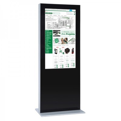 Digitale Info-Stele einseitig für den Inneneinsatz - Größe: 65 Zoll Farbe: schwarz - digitale infostele einseitig 65 zoll schwarz Digitale Info-Stele einseitig für den Inneneinsatz - Größe: 65 Zoll Farbe: schwarz - digitale infostele einseitig 65 zoll schwarz