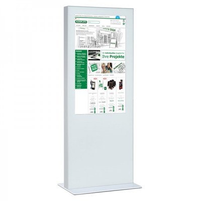 Digitale Info-Stele einseitig für den Inneneinsatz - Größe: 65 Zoll Farbe: weiss - digitale infostele einseitig 65zoll weiss Digitale Info-Stele einseitig für den Inneneinsatz - Größe: 65 Zoll Farbe: weiss - digitale infostele einseitig 65zoll weiss