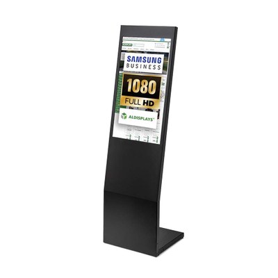Digitaler L-Stand Novum 32" für den Inneneinsatz - Größe: 32 Zoll - Full-HD Farbe: schwarz - digital-signage-l-stand-novum-32-zoll