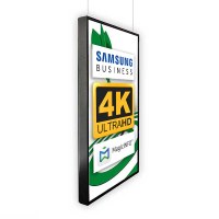 Digital Signage Digitales Poster TrendLine einseitiger 43 Zoll-Bildschirm - schwarz - 4K UHD zur Deckenmontage - inkl. Deckenmontageset - Digitales Poster Decke swz 4K