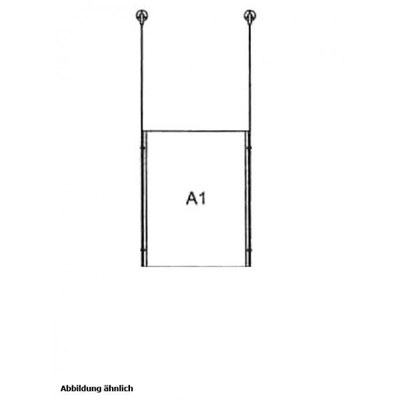 Drahtseilsystem Acryl Deckenabhängung zum Abhängen von der Decke DIN A1 (594x841 mm) - da-d-1xa1 - drahtseilsystem 1x din a1 hochformat decke Drahtseilsystem Acryl Deckenabhängung zum Abhängen von der Decke DIN A1 (594x841 mm) - da-d-1xa1 - drahtseilsystem 1x din a1 hochformat decke