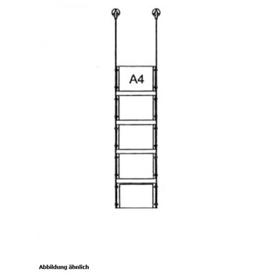 Drahtseilsystem Acryl Deckenabhängung zum Abhängen von der Decke DIN A4 (210x297 mm) - da-d-5xa4 - drahtseilsystem 5x din a4 querformat decke Drahtseilsystem Acryl Deckenabhängung zum Abhängen von der Decke DIN A4 (210x297 mm) - da-d-5xa4 - drahtseilsystem 5x din a4 querformat decke
