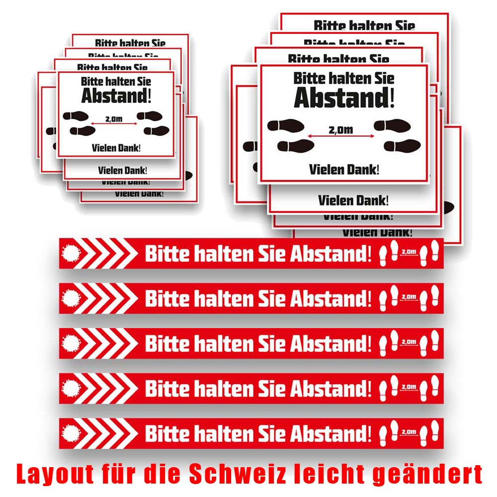 selbstklebend für glatte Böden Fußbodenaufkleber »Bitte Abstand halten!« selbstklebend für glatte Böden Fußbodenaufkleber »Bitte Abstand halten!«