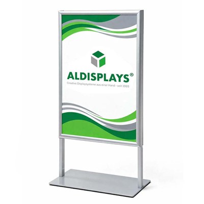 Infoständer DUO – 70x100 cm beidseitig Gesamtformat: 738 (B) x 1.310 (H) x 33 (T) mm Posterformat: (2x) 700 x 1.000 mm - Infoständer DUO 700x1000