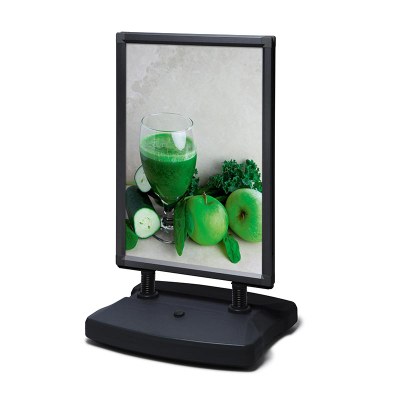 Kundenstopper Swing-Master ECO Einlegeformat: DIN A0 (841x1.189 mm) Profil: 38mm - Oberprofile: schwarz - Swing Master Eco V20017 schwarz Kundenstopper Swing-Master ECO Einlegeformat: DIN A0 (841x1.189 mm) Profil: 38mm - Oberprofile: schwarz - Swing Master Eco V20017 schwarz