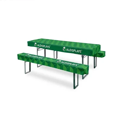 Bierbank + Biertisch Husse Set 180 cm best. aus 1x Husse für Tisch und 2x Husse Bank 4/0c Digitaldruck auf knitteramen PES (B1) - Bierbank + Biertisch Husse Set 180 cm.webp
