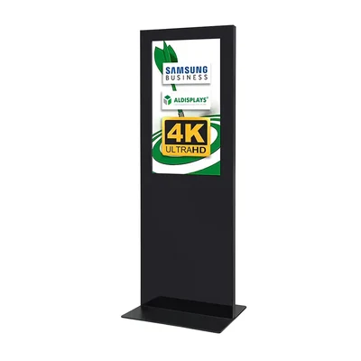 Digital Signage Digitale Info-Stele SLIM für den Inneneinsatz - Größe: 43 Zoll - 4K UHD Farbe: komplett schwarz - Digitale Infostele 43 Zoll schwarz_schwarz.webp