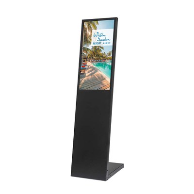 Digitaler L-Stand Novum 32" für den Inneneinsatz - Größe: 32 Zoll - Full-HD Farbe: schwarz - Digital Signage L-Stand Novum 32 Zoll