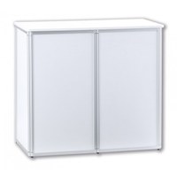 Promotiontheke ALLEGRO®-Rechteck geteilt weiß - mit geteilter Front inkl. Deckelplatte (weiß) & Einlegeboden - Promotiontheken-Rechtecktheke-Front-geteilt 2 Promotiontheke ALLEGRO®-Rechteck geteilt weiß - mit geteilter Front inkl. Deckelplatte (weiß) & Einlegeboden - Promotiontheken-Rechtecktheke-Front-geteilt 2