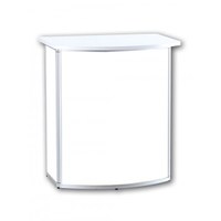 Promotiontheke ALLEGRO®-Rondotheke inkl. Deckelplatte (weiß) & Einlegeboden 3-teilige Aluminium-Rahmenreihe (silber-eloxiert) - Rondotheke-Ohne Druck 2