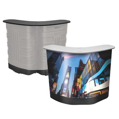 Promotiontheke HARDCASE mit Deckelplatte, Digitaldruck und 4 Einlegeböden Maße: aufgebaut - 1.230 x 975 x 610 mm (BxHxT) - Theke Front Promotiontheke HARDCASE mit Deckelplatte, Digitaldruck und 4 Einlegeböden Maße: aufgebaut - 1.230 x 975 x 610 mm (BxHxT) - Theke Front