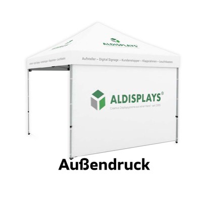 Promotionzelt Seitenwand 3m Außendruck Bedruckte Seitenwand (B1 mit versiegelten Nähten) mit seitlichen Reissverschlüssen und Klettstreifen, - 3m Aussendruck neu Promotionzelt Seitenwand 3m Außendruck Bedruckte Seitenwand (B1 mit versiegelten Nähten) mit seitlichen Reissverschlüssen und Klettstreifen, - 3m Aussendruck neu