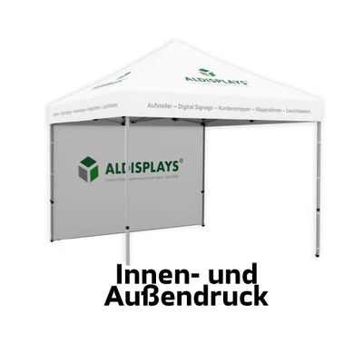 Promotionzelt Seitenwand 3m beidseitig Bedruckte Seitenwand (B1 mit versiegelten Nähten) mit seitlichen Reissverschlüssen und Klettstreifen, - 3m innen und aussendruck Promotionzelt Seitenwand 3m beidseitig Bedruckte Seitenwand (B1 mit versiegelten Nähten) mit seitlichen Reissverschlüssen und Klettstreifen, - 3m innen und aussendruck