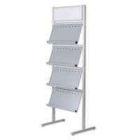 Prospektständer ELLIPSE Einseitig MIT Ablagen 4x3 - Farbe: silber-elox., mit Topschild - Ellipse-4x3-mit-KR-Topschild-einseitig 1 Prospektständer ELLIPSE Einseitig MIT Ablagen 4x3 - Farbe: silber-elox., mit Topschild - Ellipse-4x3-mit-KR-Topschild-einseitig 1