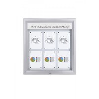 Schaukasten Premium BT46 Outdoor LED 3x2 DIN A4 (Außenformat: 805x760mm) Gehäuse und Rahmen aus Aluminium - Schaukasten PREMIUM LED BT46 Outdoor 3x2