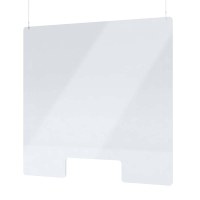Acrylschutzwand als Spuckschutz Deckenhänger Grösse "L" Format 1.000x800 mm glasklares Acrylglas XT in 4mm Materialstärke - Spuckschutz Deckenhänger L Acrylschutzwand als Spuckschutz Deckenhänger Grösse "L" Format 1.000x800 mm glasklares Acrylglas XT in 4mm Materialstärke - Spuckschutz Deckenhänger L