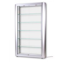 Vitrine Modell 9 - Design-Modell Masse: 1.186x250x2.000mm (BxTxH) Vitrinen-Korpus aus halbrunden Aluminium- - Vitrinen-Modell-9 Vitrine Modell 9 - Design-Modell Masse: 1.186x250x2.000mm (BxTxH) Vitrinen-Korpus aus halbrunden Aluminium- - Vitrinen-Modell-9