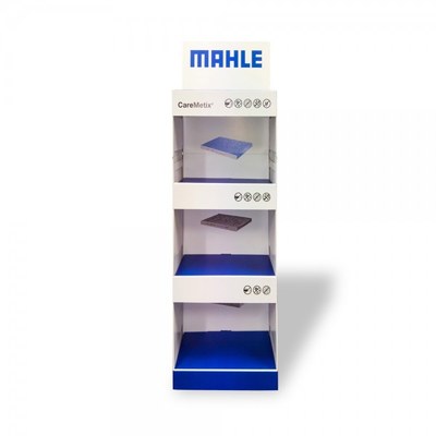 Warenträgerdisplay aus Pappe in verschiedenen Formaten und Ausführungen (Abbildung beispielhaft) - mahle caremetrix display front Warenträgerdisplay aus Pappe in verschiedenen Formaten und Ausführungen (Abbildung beispielhaft) - mahle caremetrix display front